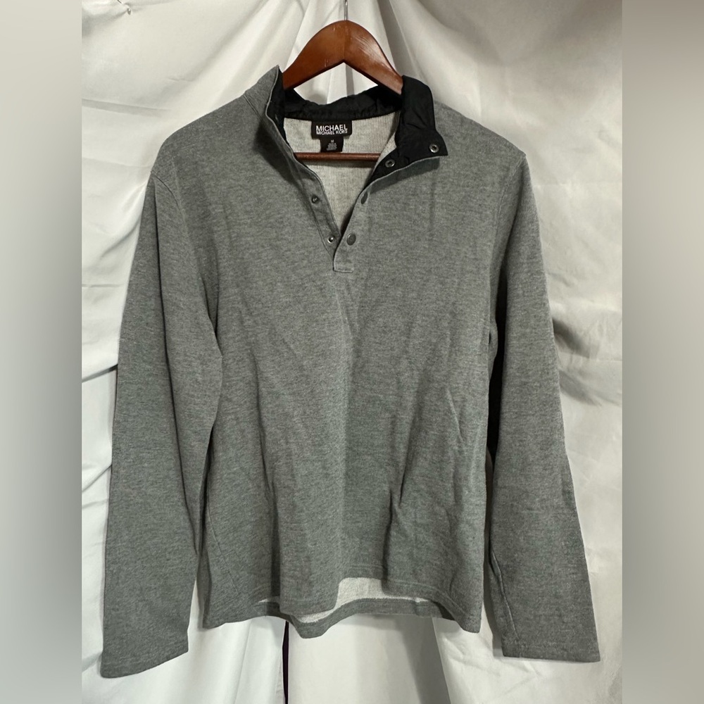 Michael Kors Gray Long Sleeve Men’s Polo Shirt